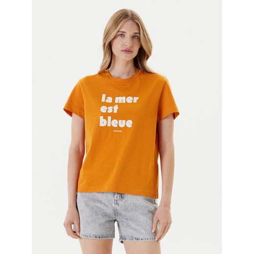 Mustang T-Shirt Floris 1016157 Pomarańczowy Relaxed Fit ze sklepu MODIVO w kategorii Bluzki damskie - zdjęcie 184635170