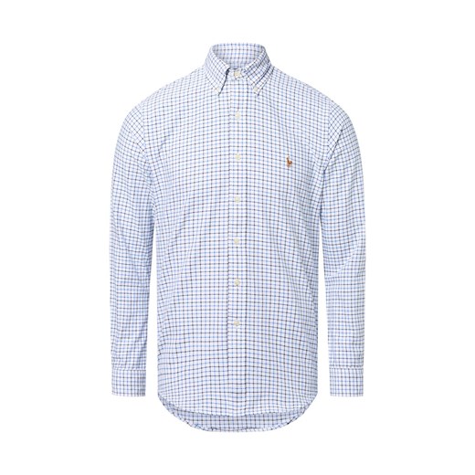 Polo Ralph Lauren Koszula męska - Custom Fit Mężczyźni Modern Fit Bawełna biały w kratkę ze sklepu vangraaf w kategorii Koszule męskie - zdjęcie 184635714