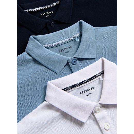 Reserved - Bawełniany longsleeve polo - jasnoniebieski Reserved 116 (5-6 lat) Reserved
