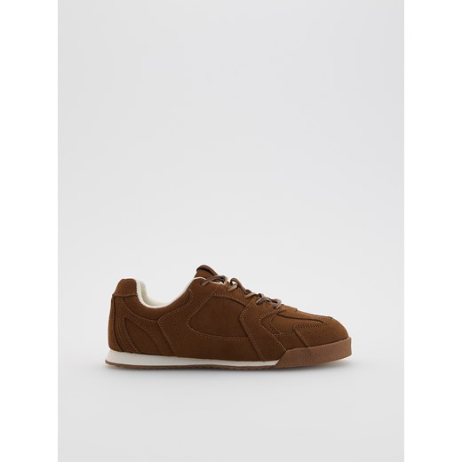 Reserved - Skórzane sneakersy - mahoniowy ze sklepu Reserved w kategorii Buty sportowe damskie - zdjęcie 184635850