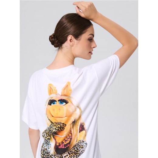 Sinsay - Koszulka z nadrukiem Muppets - biały ze sklepu Sinsay w kategorii Bluzki damskie - zdjęcie 184637183