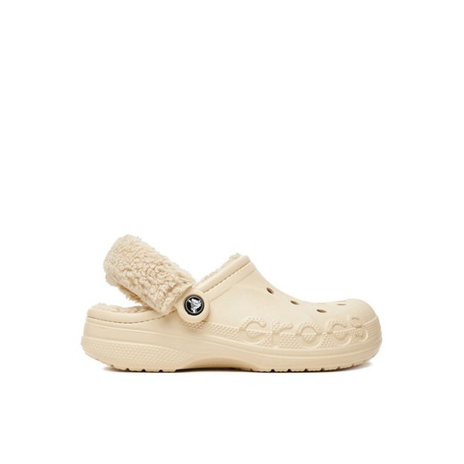 Klapki Crocs C-BAYA LINED FUZZ STRAP CLOG 206633-11S Beżowy ze sklepu eobuwie.pl w kategorii Klapki damskie - zdjęcie 184637292