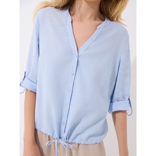 Mohito - Błękitna bluzka z wiskozy i lnu - błękitny Mohito 32 Mohito