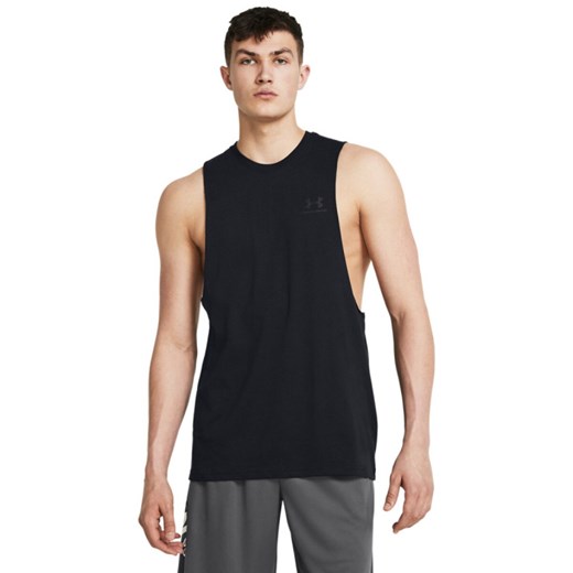 Męski top treningowy Under Armour UA LEFT CHEST CUT OFF TANK - czarny ze sklepu Sportstylestory.com w kategorii T-shirty męskie - zdjęcie 184638342