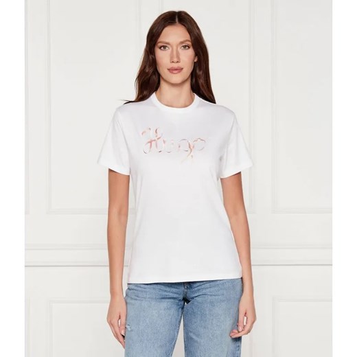 HUGO T-shirt Damacia_5 | Regular Fit ze sklepu Gomez Fashion Store w kategorii Bluzki damskie - zdjęcie 184638522