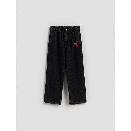 Reserved - Jeansy baggy fit z prostą nogawk - czarny ze sklepu Reserved w kategorii Spodnie dziewczęce - zdjęcie 184639241