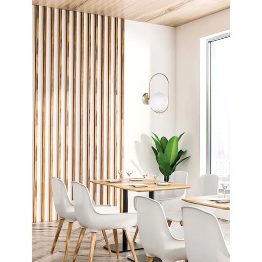 Nowoczesny kinkiet metalowy do salonu mosiądz - K060-Simmons Elior One Size Edinos.pl