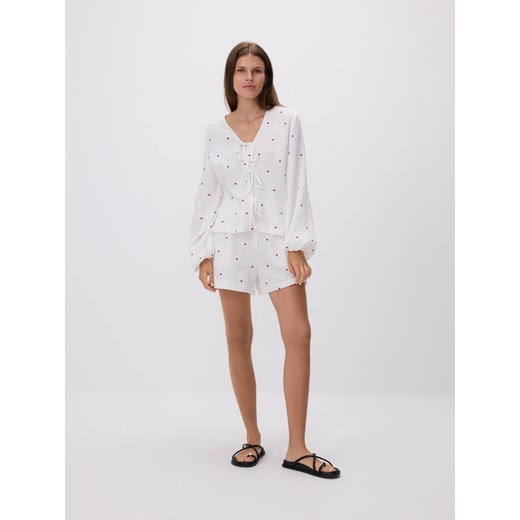 Reserved - Bluzka z wiązaniem z przodu - wielobarwny Reserved L Reserved