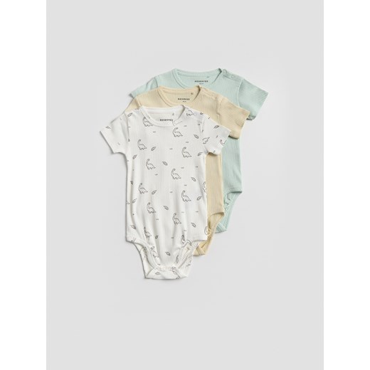 Reserved - Bawełniane body 3 pack - kremowy ze sklepu Reserved w kategorii Odzież dla niemowląt - zdjęcie 184640511