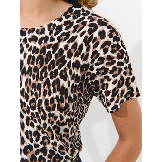 Mohito - T-shirt z wiskozą - beżowy Mohito XL Mohito