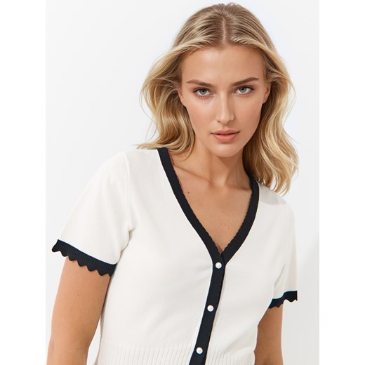 Mohito - Kardigan z krótkim rękawem - kremowy Mohito M Mohito