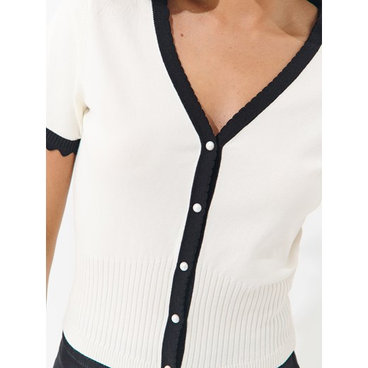 Mohito - Kardigan z krótkim rękawem - kremowy Mohito XS Mohito