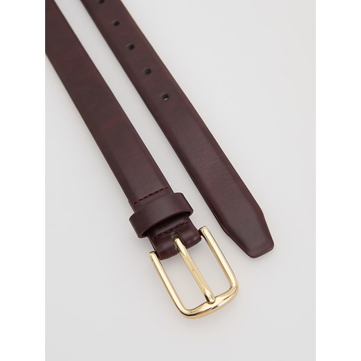 Reserved - Pasek z łączonych materiałów - mahoniowy Reserved S Reserved