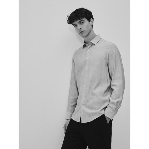 Reserved - Gładka koszula regular fit - granatowy Reserved S Reserved