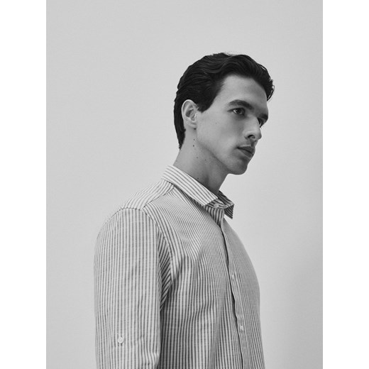 Reserved - Bawełniana koszula regular fit - szary Reserved M Reserved