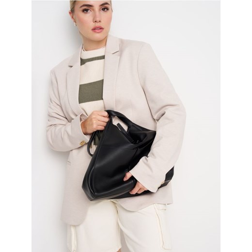 Sinsay - Torebka z imitacji skóry - czarny ze sklepu Sinsay w kategorii Torby Shopper bag - zdjęcie 184642923