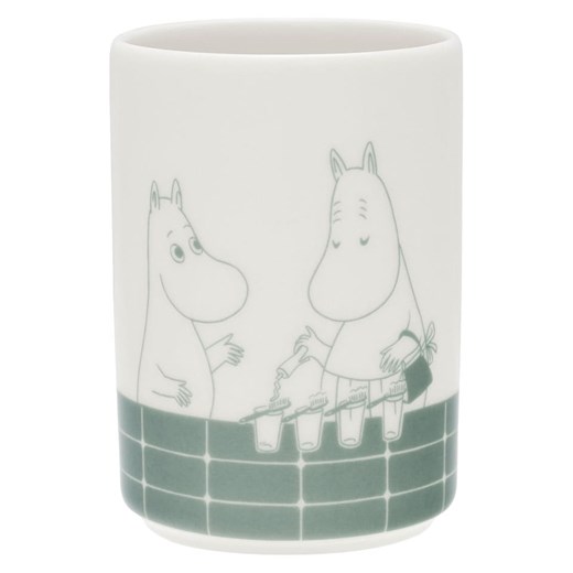 Moomin Kubek &quot;Bathtime&quot; w kolorze zielono-białym na szczotki do zębów - 10 cm ze sklepu Limango Polska w kategorii Dozowniki do mydła - zdjęcie 184643412