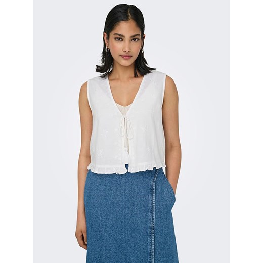 ONLY Top w kolorze białym M promocja Limango Polska