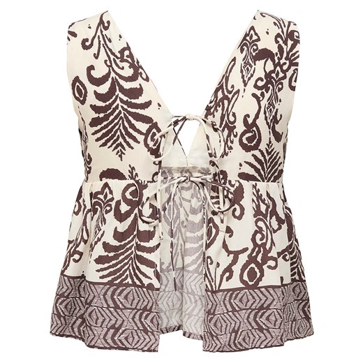 ONLY Top w kolorze brązowo-kremowym M okazyjna cena Limango Polska