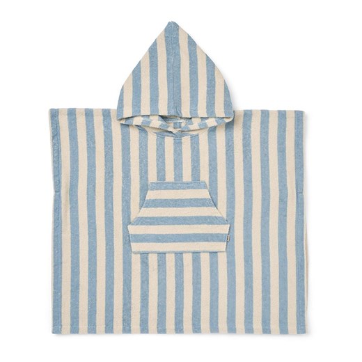 Wheat Ponczo &quot;Swim stripe&quot; w kolorze biało-turkusowym ze sklepu Limango Polska w kategorii Ręczniki dla dzieci - zdjęcie 184643631