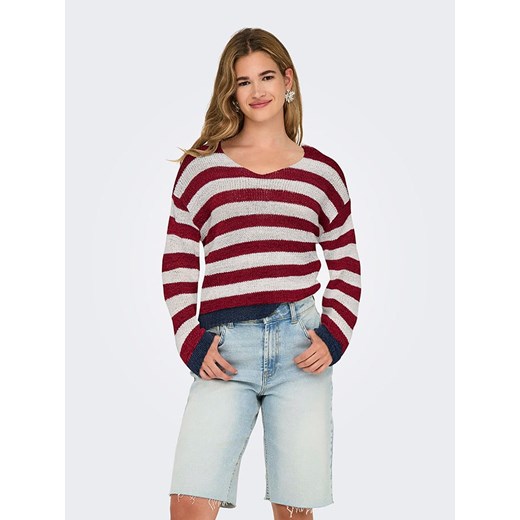 ONLY Sweter w kolorze bordowo-beżowym ze sklepu Limango Polska w kategorii Swetry damskie - zdjęcie 184643651