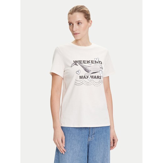 Weekend Max Mara T-Shirt Guglia 2525976031 Écru Regular Fit ze sklepu MODIVO w kategorii Bluzki damskie - zdjęcie 184644600