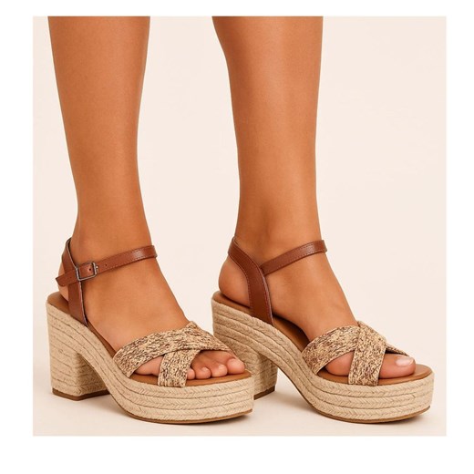 Sandały damskie na koturnie i platformie Espadryle /F9-3 17912 G287/ ze sklepu Pantofelek24.pl w kategorii Espadryle damskie - zdjęcie 184645851