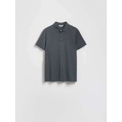 Reserved - Koszulka polo slim - ciemnoszary ze sklepu Reserved w kategorii T-shirty męskie - zdjęcie 184645960