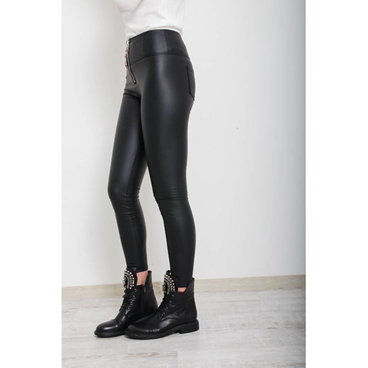 CZARNE OCIEPLANE LEGGINSY Z IMITACJI SKÓRY ze sklepu olika.com.pl w kategorii Spodnie damskie - zdjęcie 184646751