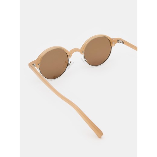 Mohito - Okrągłe okulary przeciwsłoneczne - beżowy Mohito ONE SIZE Mohito