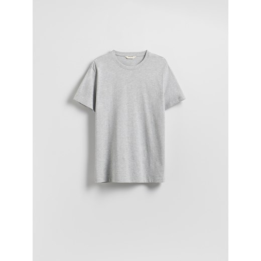 Reserved - Bawełniany t-shirt regular - jasnoszary ze sklepu Reserved w kategorii T-shirty męskie - zdjęcie 184647304