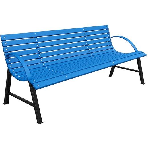 Niebieska ławka ogrodowa z podłokietnikami 120 cm - Alexis Elior One Size Edinos.pl