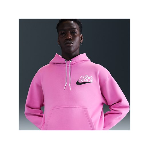 Męska dzianinowa bluza z kapturem Nike Solo Swoosh - Różowy ze sklepu Nike poland w kategorii Bluzy męskie - zdjęcie 184647700