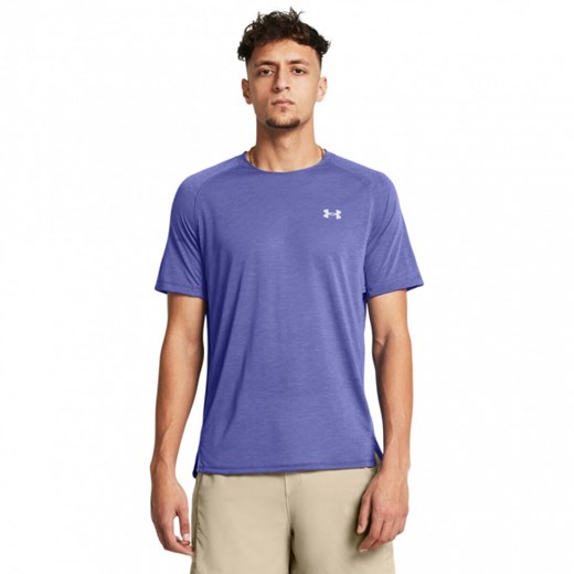 Męska koszulka do biegania Under Armour UA Trail Run Shortsleeve - fioletowa ze sklepu Sportstylestory.com w kategorii T-shirty męskie - zdjęcie 184647834
