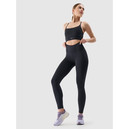 Damskie legginsy treningowe 4F 4FRSS25TFTIF307 - czarne ze sklepu Sportstylestory.com w kategorii Spodnie damskie - zdjęcie 184648032