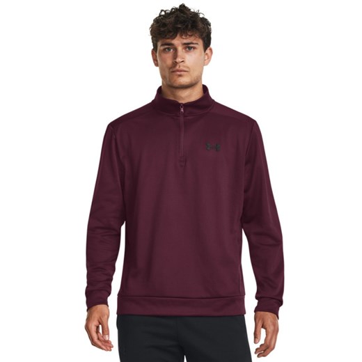 Męska bluza treningowa UNDER ARMOUR UA Armour Fleece 1/4 Zip - bordowy ze sklepu Sportstylestory.com w kategorii Bluzy męskie - zdjęcie 184648051