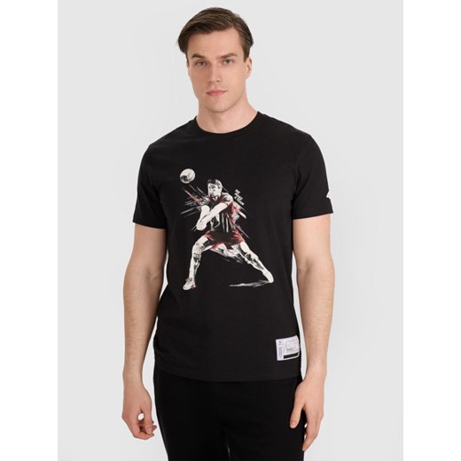 Męski t-shirt z nadrukiem 4F 4FRAW25TTSHM3237 - czarny ze sklepu Sportstylestory.com w kategorii T-shirty męskie - zdjęcie 184648213