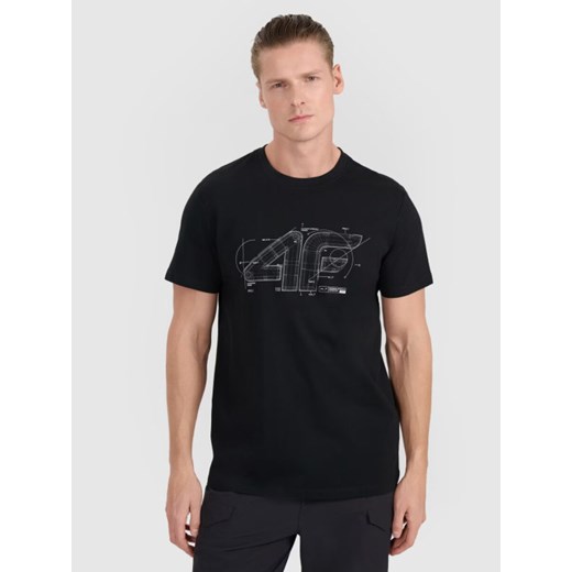 Męski t-shirt z nadrukiem 4F 4FRAW25TTSHM3311 - czarny ze sklepu Sportstylestory.com w kategorii T-shirty męskie - zdjęcie 184648264