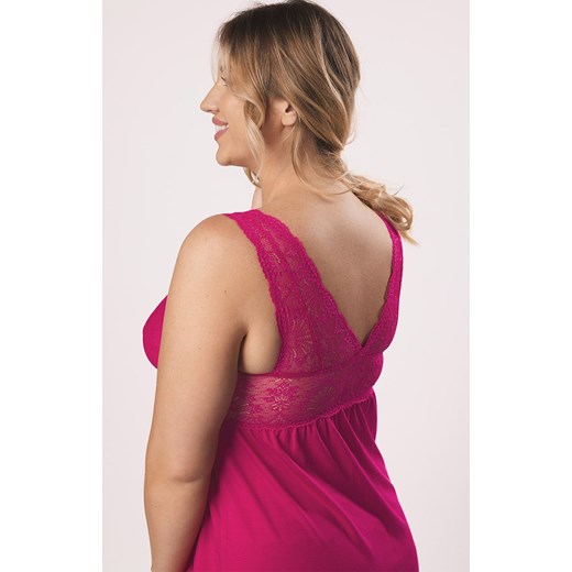 Mefemi damska koszulka nocna plus size Agnese, Kolor różowy, Rozmiar L, Mefemi ze sklepu Intymna w kategorii Koszule nocne - zdjęcie 184651573