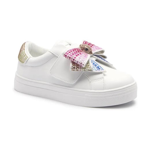 Kurt Geiger Skórzane sneakersy MINI LANEY BOW ze sklepu Gomez Fashion Store w kategorii Buty sportowe dziecięce - zdjęcie 184651652