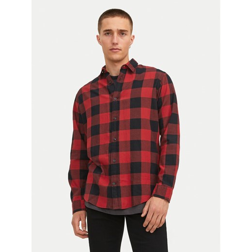 Jack&Jones Koszula Gingham 12181602 Czerwony Slim Fit ze sklepu MODIVO w kategorii Koszule męskie - zdjęcie 184653410