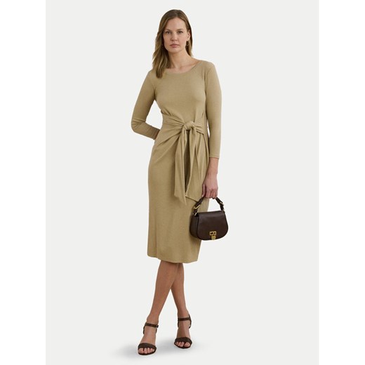 LAUREN RALPH LAUREN Sukienka codzienna 200973598001 Beżowy Slim Fit ze sklepu MODIVO w kategorii Sukienki - zdjęcie 184653414