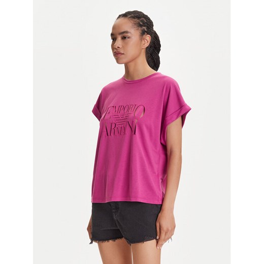 Emporio Armani T-Shirt EW000616 AF12187 UA227 Różowy Loose Fit ze sklepu MODIVO w kategorii Bluzki damskie - zdjęcie 184653422