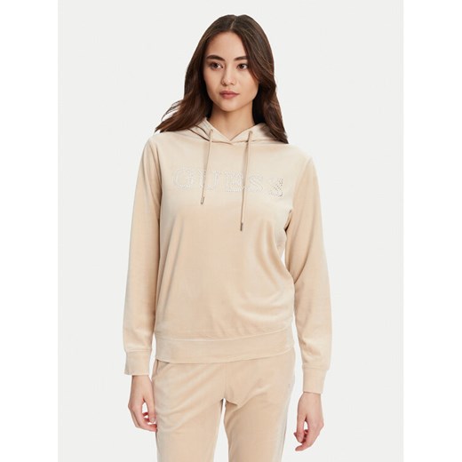 Guess Bluza V4RQ25 K0232 Beżowy Regular Fit ze sklepu MODIVO w kategorii Bluzy damskie - zdjęcie 184653522
