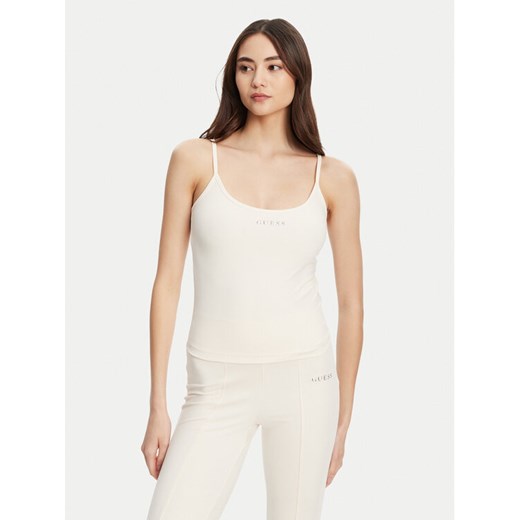 Guess Top V5RP09 KCD02 Écru Regular Fit ze sklepu MODIVO w kategorii Bluzki damskie - zdjęcie 184653550
