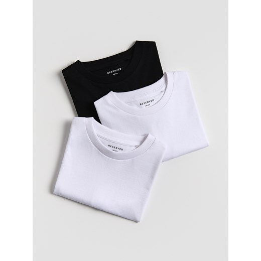 Reserved - Bawełniany t-shirt 3 pack - czarny ze sklepu Reserved w kategorii T-shirty chłopięce - zdjęcie 184655384