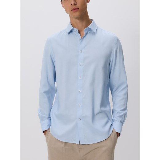 Reserved - Gładka koszula regular fit - jasnoniebieski Reserved M Reserved
