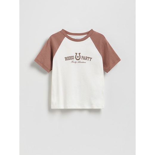 Reserved - T-shirt z napisem - wielobarwny ze sklepu Reserved w kategorii Bluzki dziewczęce - zdjęcie 184655673