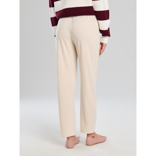 Sinsay - Spodnie z wiskozą - kremowy Sinsay L Sinsay