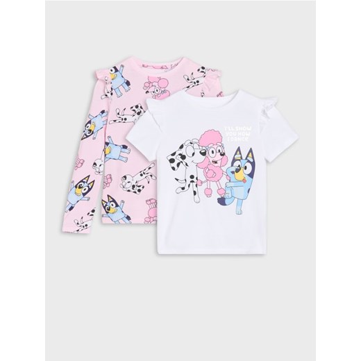 Sinsay - Koszulki z falbanami 2 pack Bluey - kremowy ze sklepu Sinsay w kategorii T-shirty chłopięce - zdjęcie 184656271